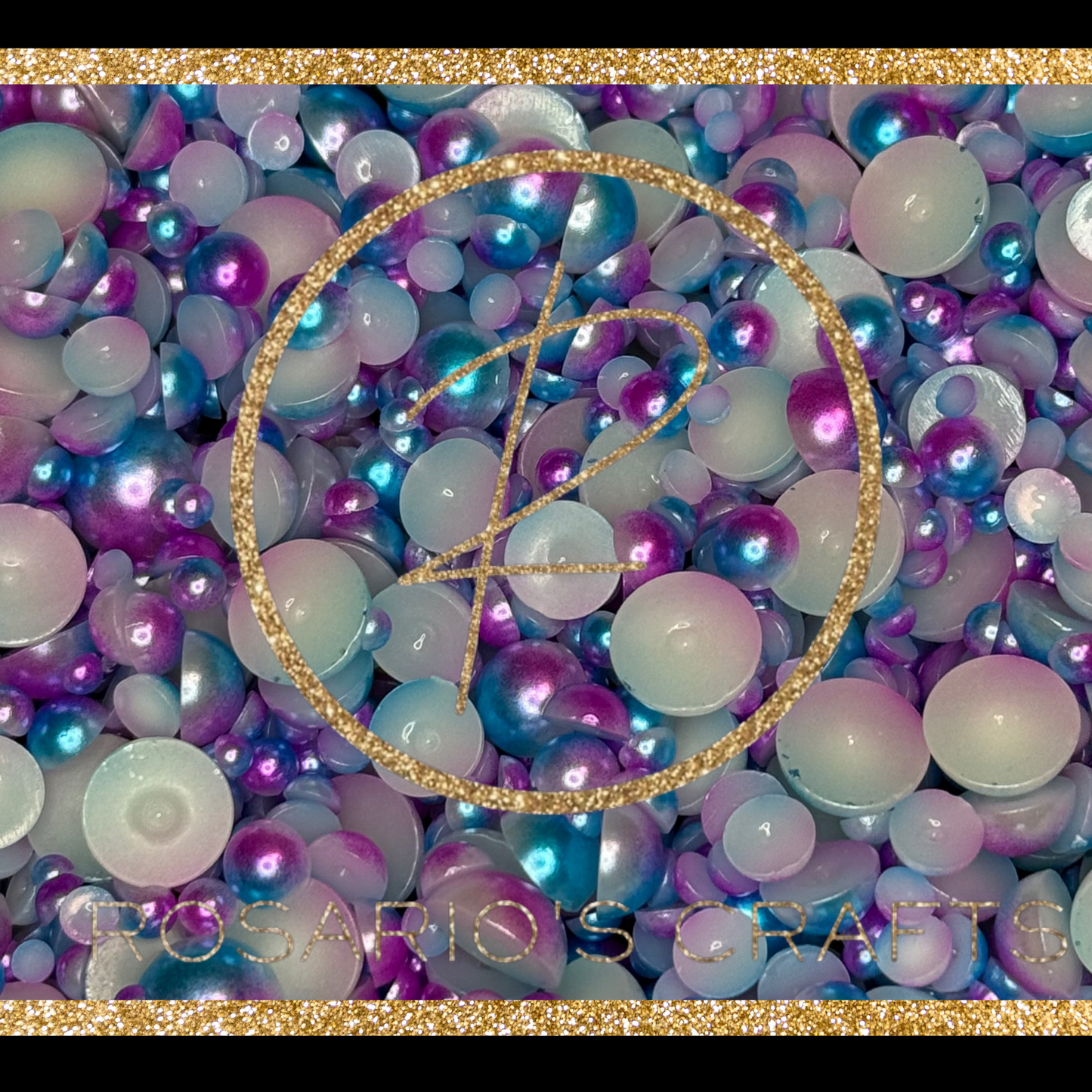 AB and multicolor FLATBACK pearls