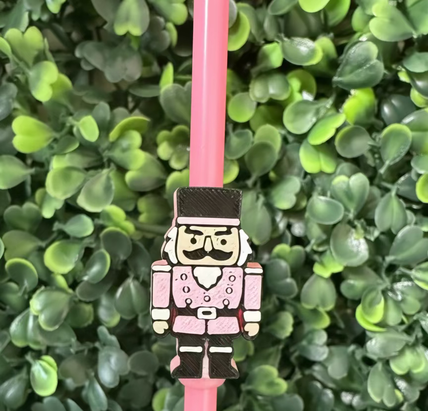 PINK NUTCRACKER STRAW TOPPER