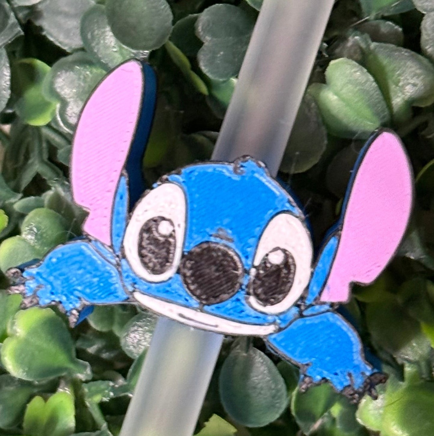 Cute blue alien straw topper 10mm