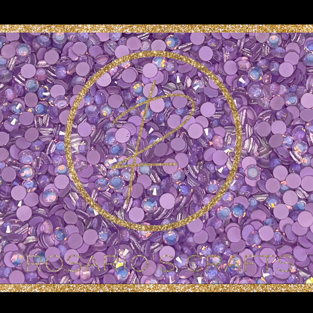 LIGHT AMETHYST MOCHA OPAL FLAT-BACK GLASS RHINESTONES