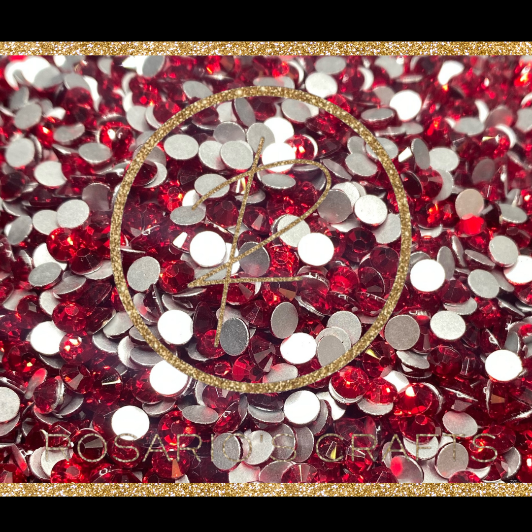 MEDIUM SIAM GLASS FLATBACK RHINESTONES