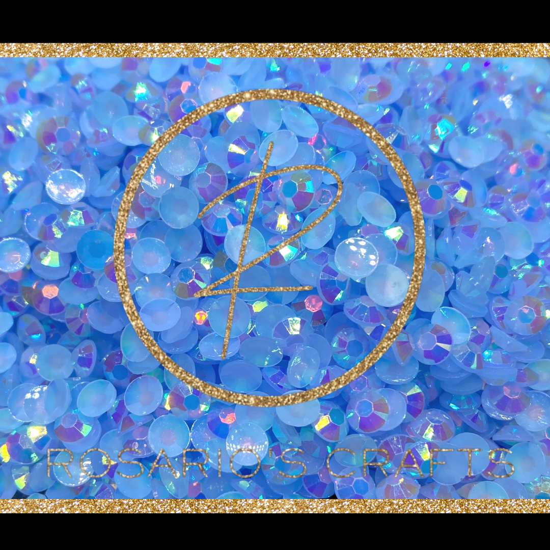 LIGHT SAPPHIRE AB JELLY RESIN FLATBACK RHINESTONES