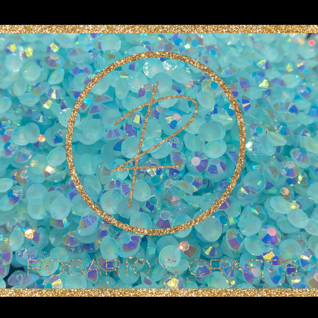 AQUAMARINE AB JELLY RESIN FLATBACK RHINESTONES