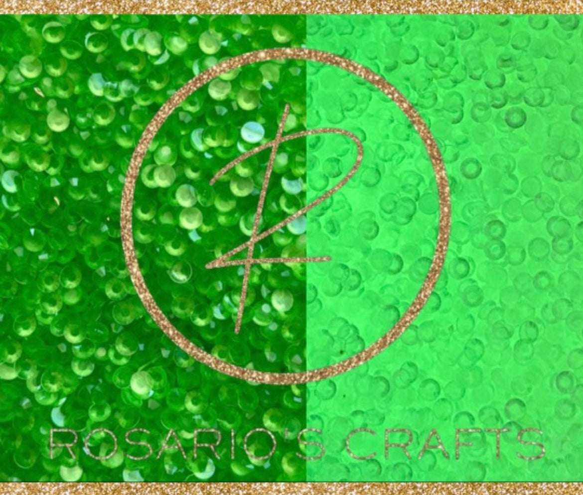 LUMINOUS CLEAR LT PERIDOT FLATBACK RESIN RHINESTONES (Glow in the dark)