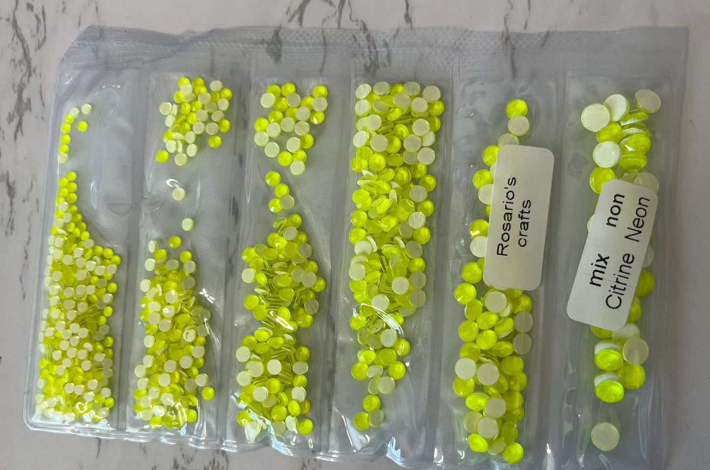 NEON YELLOW GLASS FLATBACK RHINESTONES