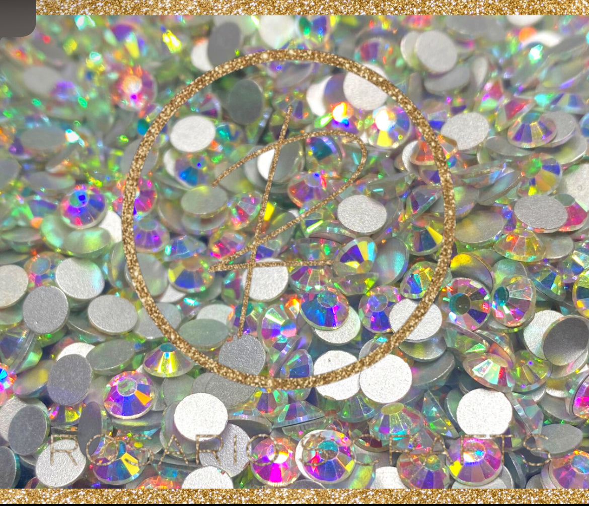 Crystal Ab resin flatback rhinestones