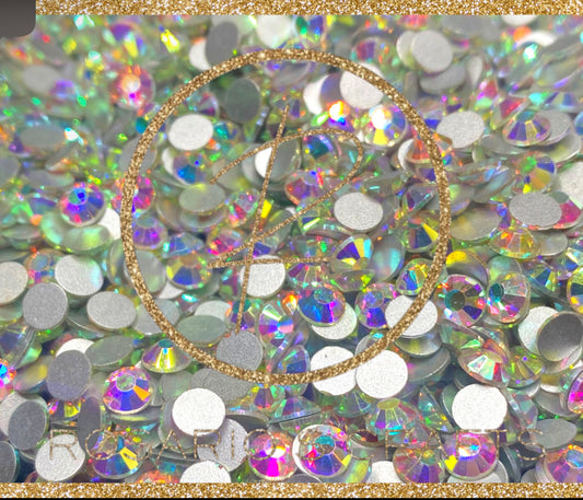 Crystal Ab resin flatback rhinestones