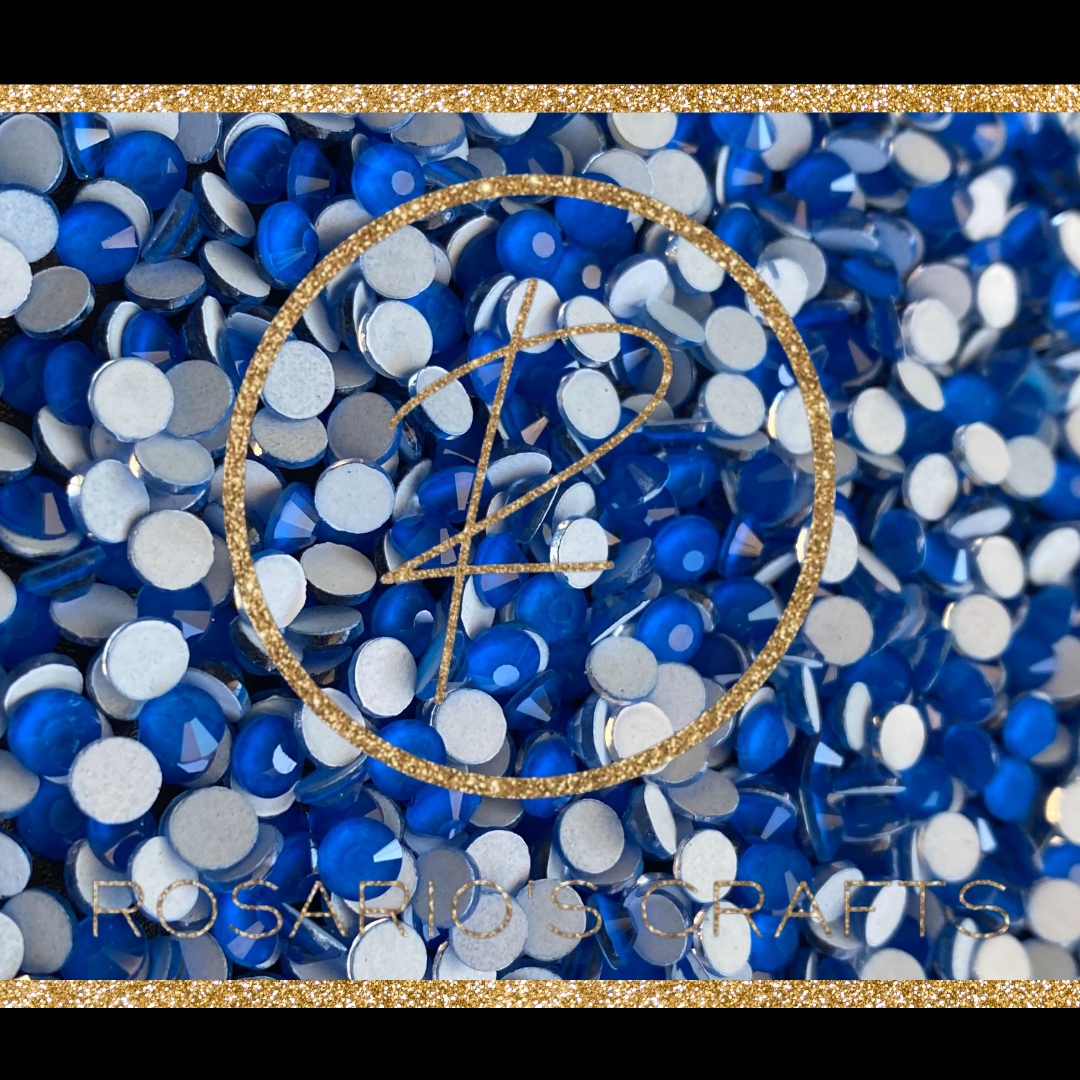 NEON BLUE GLASS FLATBACK RHINESTONES