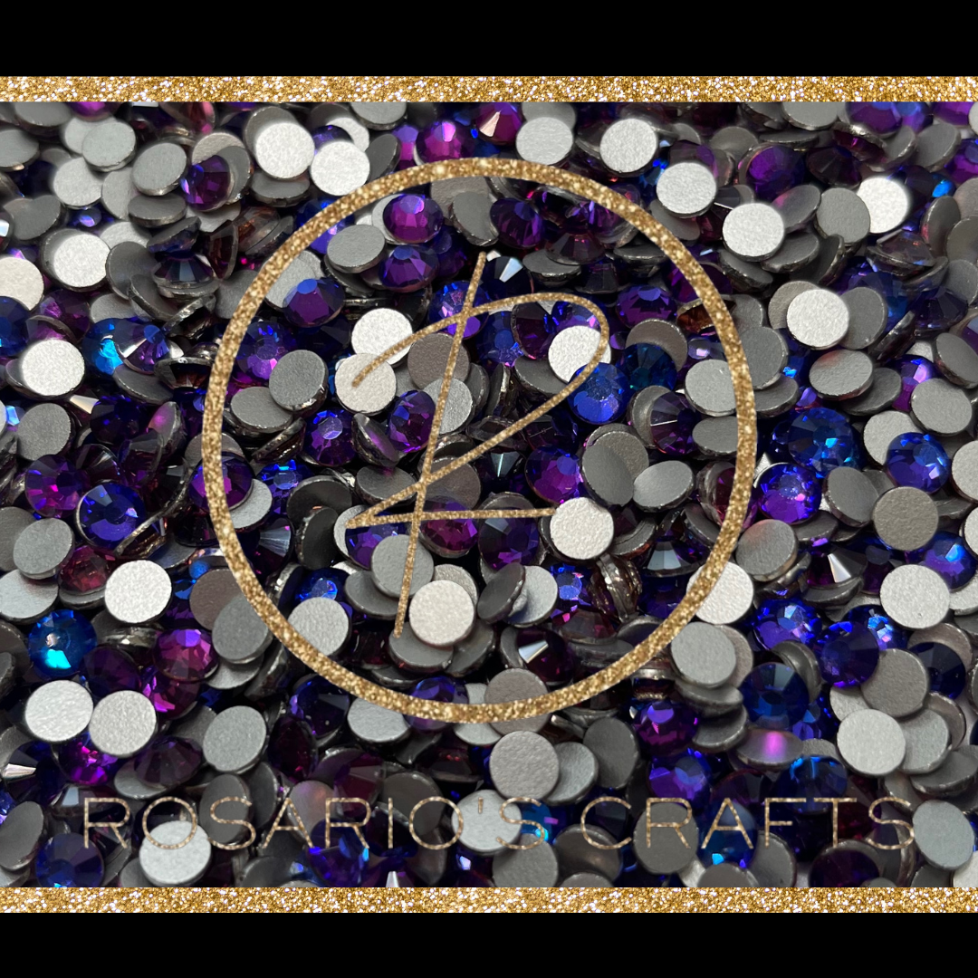 PURPLE VELVET GLASS FLAT-BACK RHINESTONES