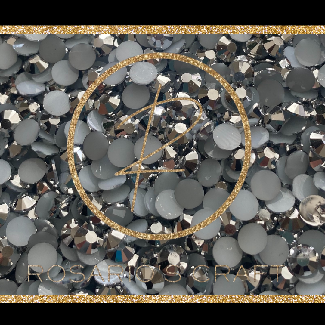 MINE SILVER JELLY FLATBACK RHINESTONES