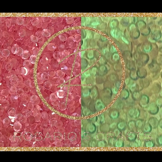 CLEAR LIGHT PINK LUMINOUS FLAT-BACK RHINESTONES (GLOW IN THE DARK)