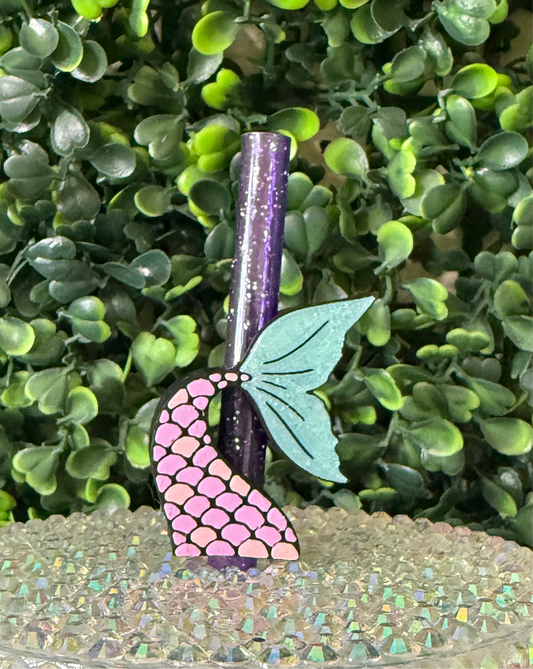 Mermaid tail straw topper