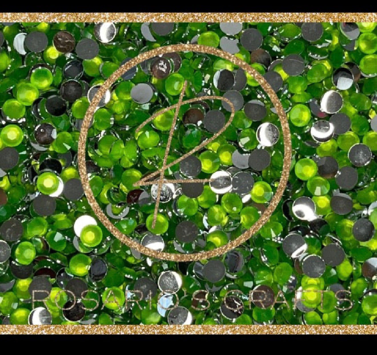 Neon light green rhinestones by the size/scoop