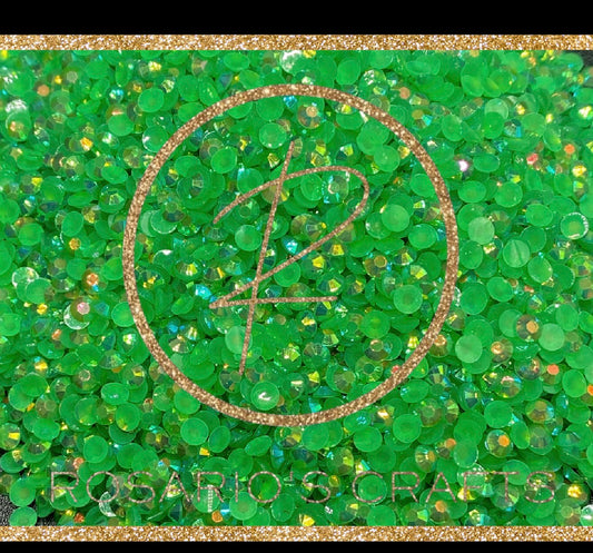 Emerald ab jelly Resin rhinestones by the size/scoop