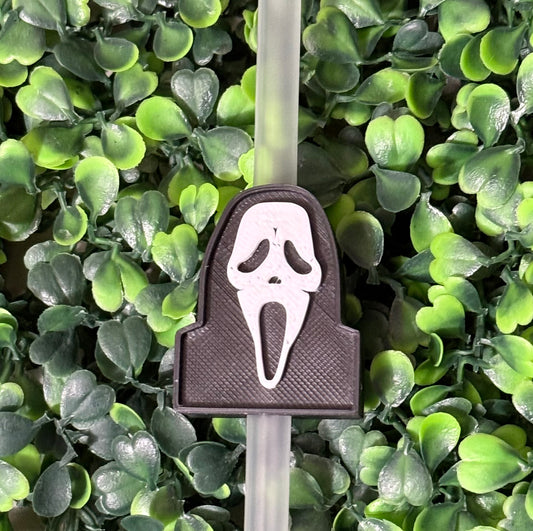 Ghost face straw topper