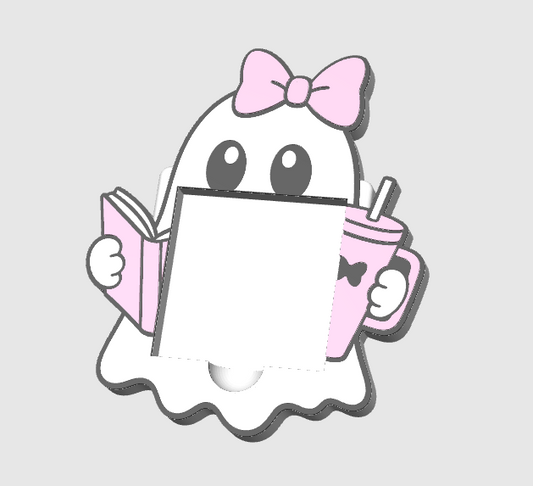 Cute ghost with book