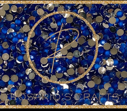 Neon blue Resin rhinestones by the size/scoop