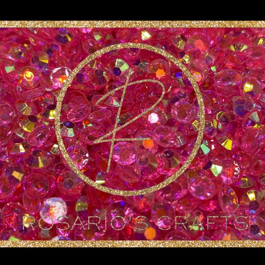 Neon pink ab transparent Resin rhinestones by the size/scoop