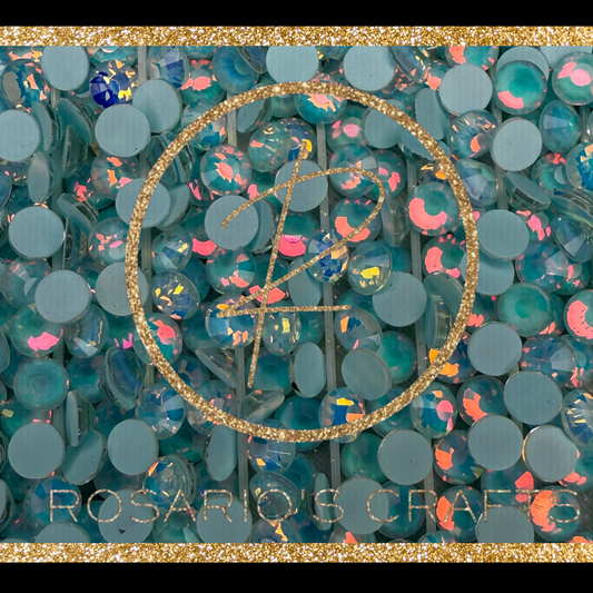 LIGHT AQUA MOCHA OPAL GLASS RHINESTONES