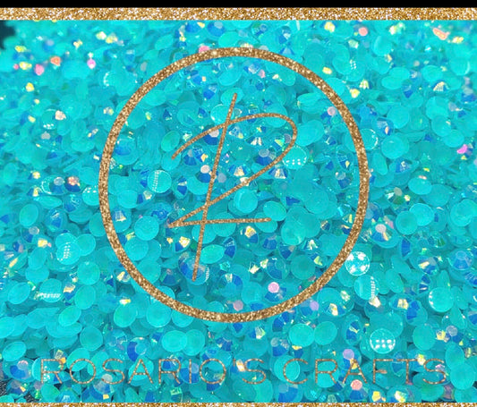 Capri blue ab jelly Resin rhinestones by the size/scoop