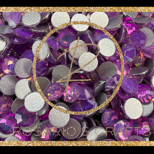 LAVENDER FIRE OPAL GLASS RHINESTONES