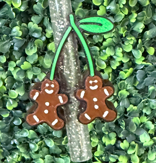 GINGERBREAD CHERRIES STRAW TOPPER