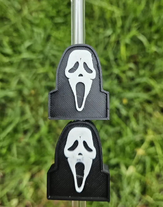Ghost face straw topper
