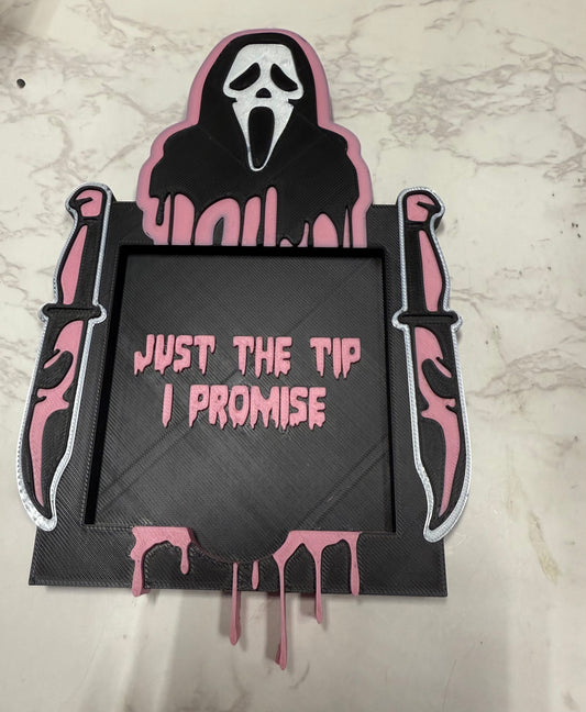GHOST FACE STICKY NOTE HOLDER PINK DRIP