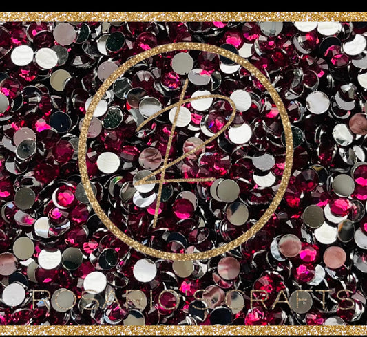 FUSCHIA SB Resin rhinestones by the size/scoop