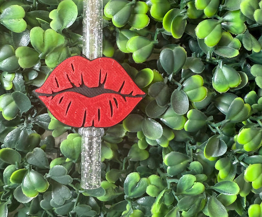 Kiss straw topper