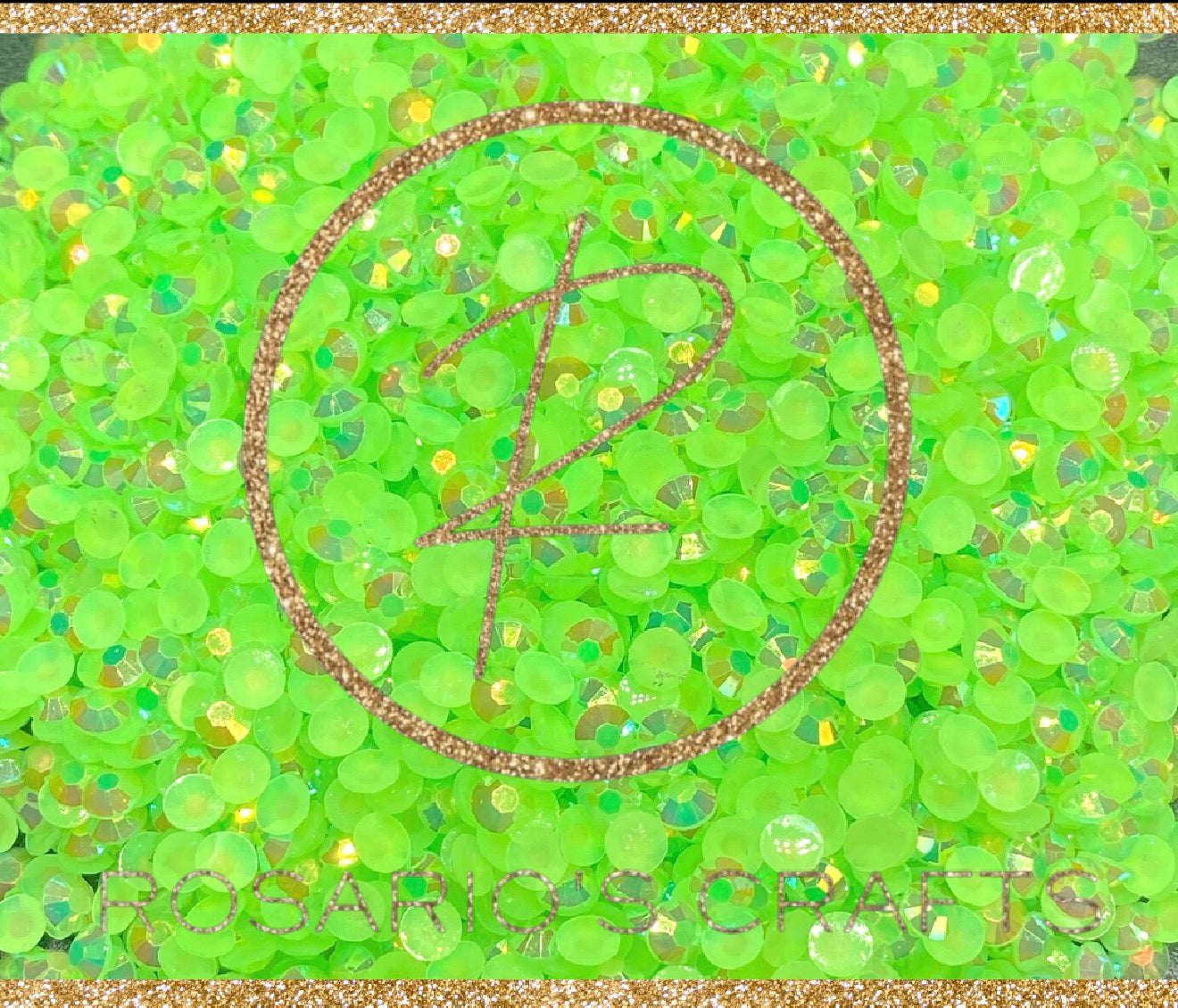 LIGHT PERIDOT AB JELLY rhinestones by the size/scoop