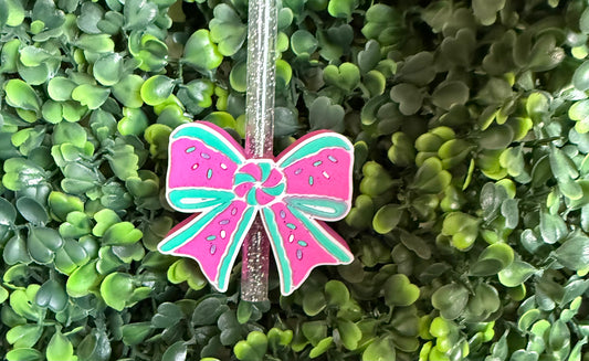 candy bow straw topper
