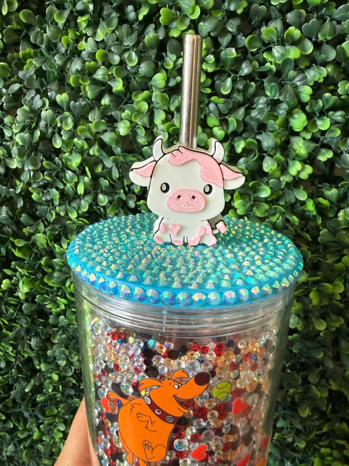Cute Cow straw topper