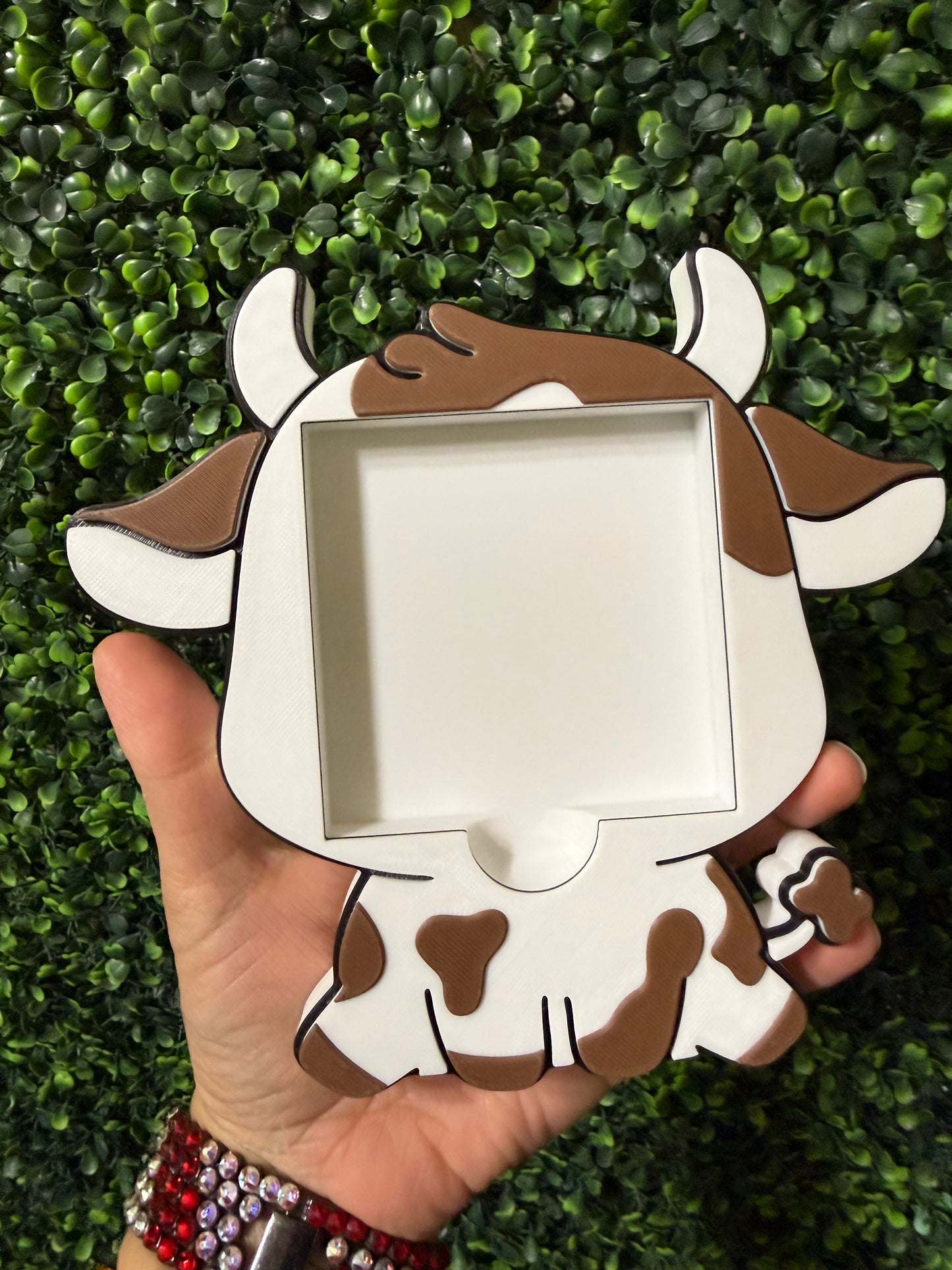 Cow sticky note pad holder