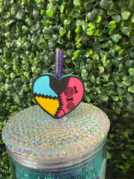 Doll heart straw topper