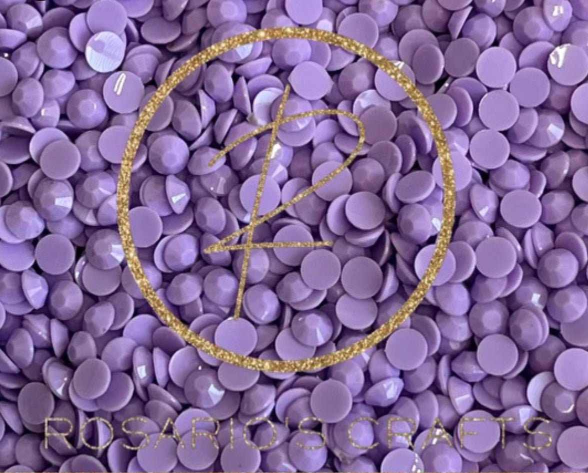 Opaque light amethyst Resin rhinestones by the size/scoop