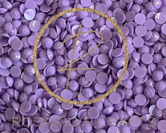 Opaque light amethyst Resin rhinestones by the size/scoop