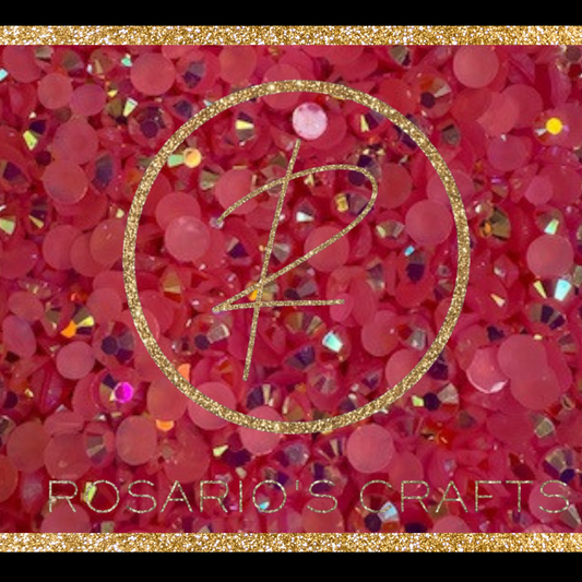 Dark pink ab jelly Resin rhinestones by the size/scoop