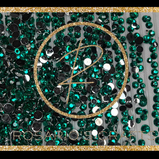 Green zircon SB Resin rhinestones by the size/scoop