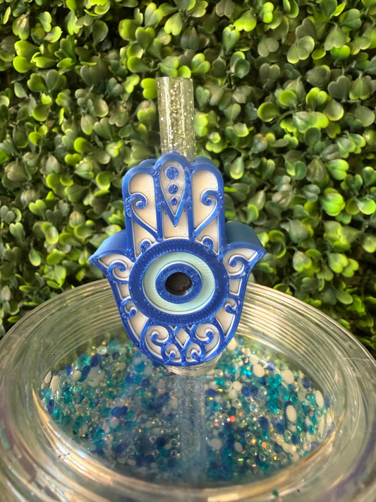 Hamsa hand straw topper