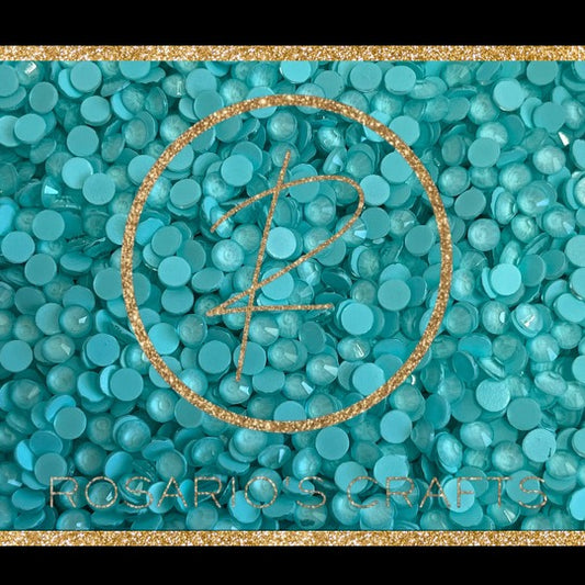 TIFFANY BLUE MOCHA FLAT-BACK GLASS RHINESTONES no