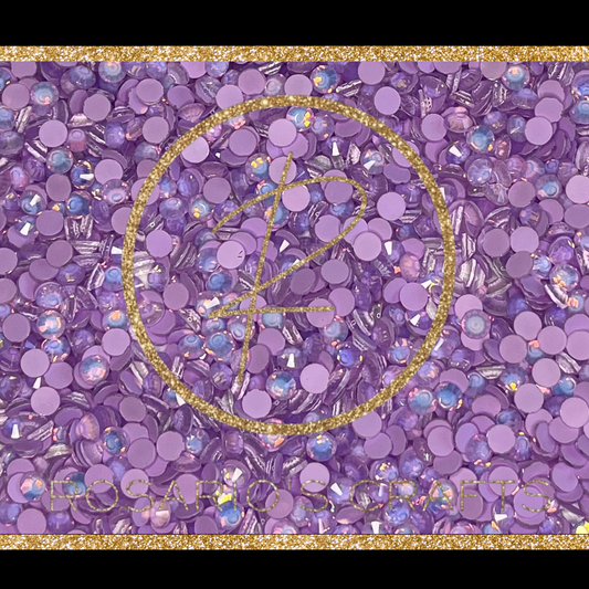 LIGHT AMETHYST MOCHA OPAL FLAT-BACK GLASS RHINESTONES