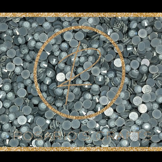 LIGHT GREY FLAT-BACK GLASS RHINESTONES