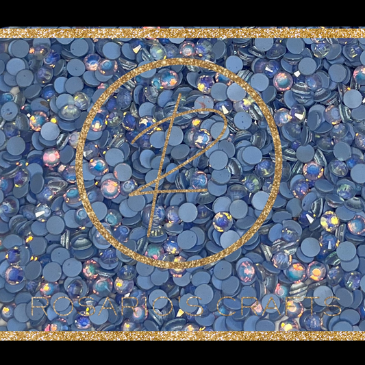 LIGHT SAPPHIRE LUMINOUS OPAL FLAT-BACK RHINESTONES
