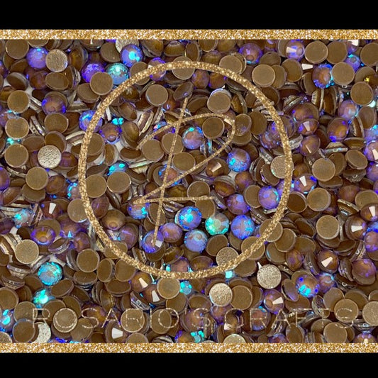 COFFEE LUMINOUS FLAT-BACK GLASS RHINESTONES