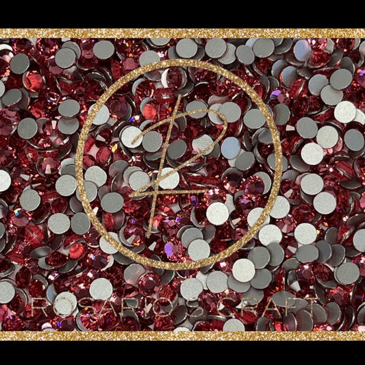 ROSE GLASS FLAT-BACK RHINESTONES