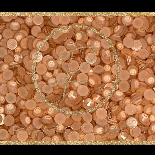 CHAMPAGNE MOCHA FLAT-BACK GLASS RHINESTONES