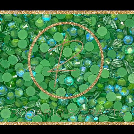 EMERALD LUMINOUS FLAT-BACK GLASS RHINESTONES