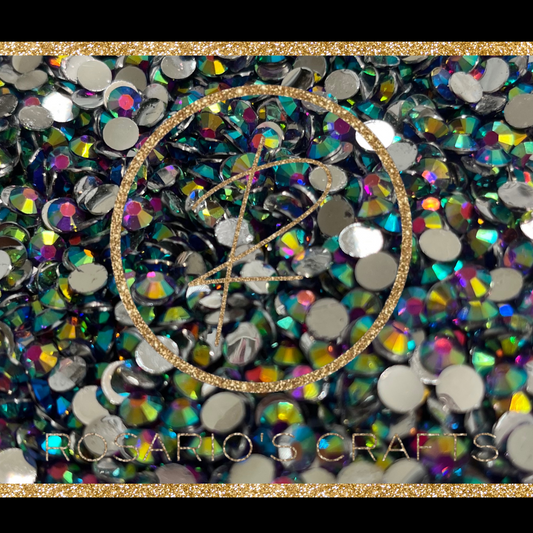 DARK AMETHYST AB SILVERBACK RESIN RHINESTONES