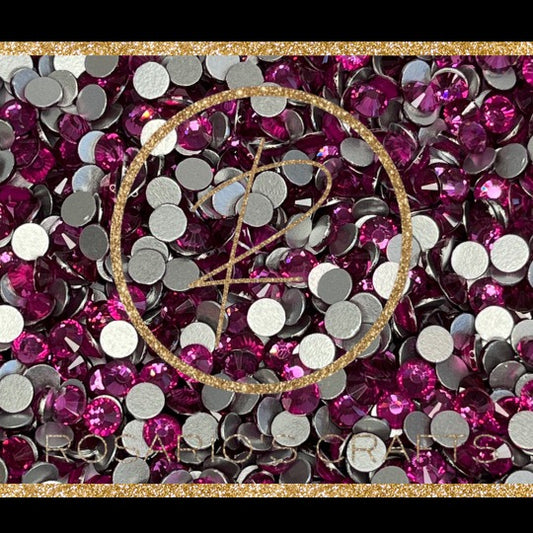 FUCHSIA GLASS FLAT-BACK RHINESTONES
